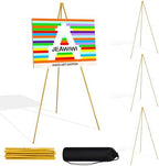 4 Pcs Lightweight Easel Stand, 66 Inch, Gold, with Portable Bags in Gold