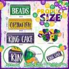 4 Pcs Mardi Gras Wooden Block Signs Farmhouse Table Decoration, alternate view 3