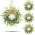 4 PCS Mini Blueberry Kitchen Cabinet Wreaths Artificial Spring Summer Farmhouse Hanging Wreaths Rustic Cedar