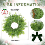 4 PCS Mini Real Touch Christmas Wreaths for Kitchen Cabinets Artificial Norfolk Lifelike Cedar Wreaths with Bow, alternate