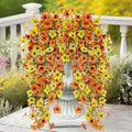 4 Pcs Outdoor Fall Decor, Artificial Mums For Outdoors, Fall Flowers Artificial For Decoration, Fake Mums Faux