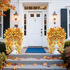4 Pcs Outdoor Fall Decor, Artificial Mums For Outdoors, Fall Flowers Artificial For Decoration, Fake Mums Faux, alternate