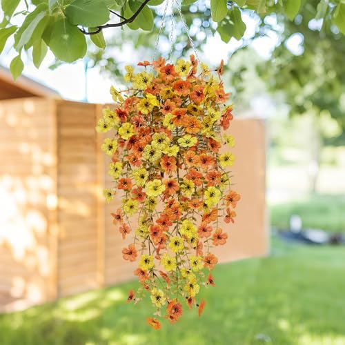 4 Pcs Outdoor Fall Decor, Artificial Mums For Outdoors, Fall Flowers Artificial For Decoration, Fake Mums Faux, alternate