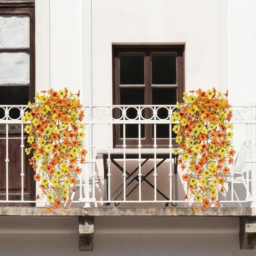 4 Pcs Outdoor Fall Decor, Artificial Mums For Outdoors, Fall Flowers Artificial For Decoration, Fake Mums Faux, alternate