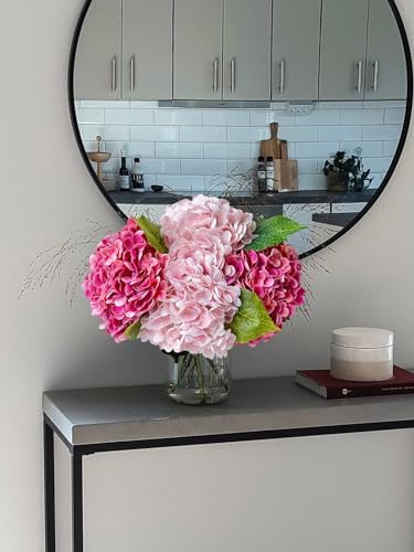 4 Pcs Real Touch Hydrangea Artificial Flower Lifelike 21'' Long Stem Latex Hydrangea Flower for Thanksgiving, alternate view