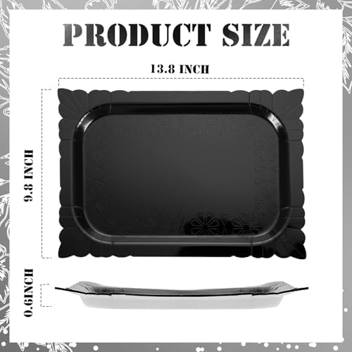 4 Pcs Rectangle Serving Trays Heavy Duty Disposable Paper Cardboard Serving Platter for Food Tea Fruit Trays, alternate view