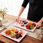 4 Pcs Rectangle Serving Trays Heavy Duty Disposable Paper Cardboard Serving Platter for Food Tea Fruit Trays, alternate view
