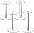 4 Pcs Round Clear Acrylic Hat Display Stands Pedestal Stand, 4 Size in Height:5.1 inch, 5.7 inch, 6.5 inch, 6.9