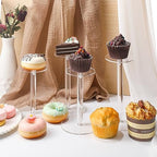 4 Pcs Round Clear Acrylic Hat Display Stands Pedestal Stand, 4 Size in Height:5.1 inch, 5.7 inch, 6.5 inch, 6.9, alternate