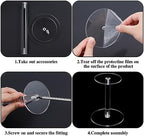 4 Pcs Round Clear Acrylic Hat Display Stands Pedestal Stand, 4 Size in Height:5.1 inch, 5.7 inch, 6.5 inch, 6.9, alternate