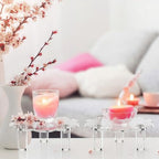 4 Pcs Scalloped Acrylic Risers Display, Clear Cake Stand in transparent, alternate view 6