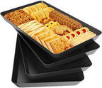 4 pcs Serving Tray for Entertaining, Serving Platters for Snacks, Fruit, Cookies, Dessert, Reusable Plastic