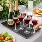 4 pcs Serving Tray for Entertaining, Serving Platters for Snacks, Fruit, Cookies, Dessert, Reusable Plastic, alternate view 6