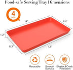 4 pcs Serving Tray for Entertaining, Serving Platters for Snacks, Fruit, Cookies, Dessert, Reusable Plastic, alternate view 3