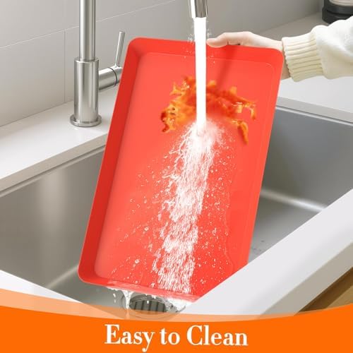4 pcs Serving Tray for Entertaining, Serving Platters for Snacks, Fruit, Cookies, Dessert, Reusable Plastic, alternate view 7