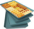 4 pcs Serving Tray for Entertaining, Serving Platters for Snacks, Fruit, Cookies, Dessert, Reusable Plastic