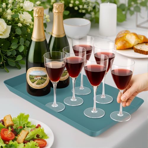 4 pcs Serving Tray for Entertaining, Serving Platters for Snacks, Fruit, Cookies, Dessert, Reusable Plastic, alternate view 2