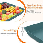 4 pcs Serving Tray for Entertaining, Serving Platters for Snacks, Fruit, Cookies, Dessert, Reusable Plastic, alternate view 4