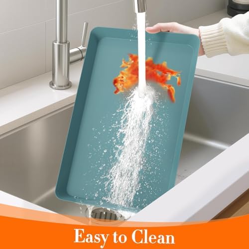 4 pcs Serving Tray for Entertaining, Serving Platters for Snacks, Fruit, Cookies, Dessert, Reusable Plastic, alternate view 7