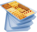 4 pcs Serving Tray for Entertaining, Serving Platters for Snacks, Fruit, Cookies, Dessert, Reusable Plastic