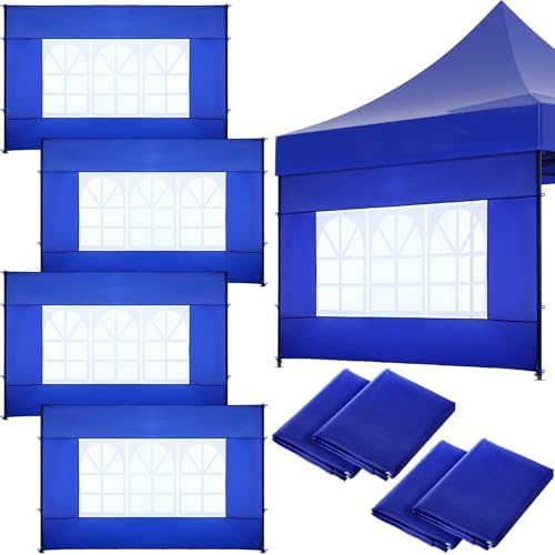 4 Pcs Sidewall for 10x10 Canopy Sidewall with Window Wall, Blue in Blue