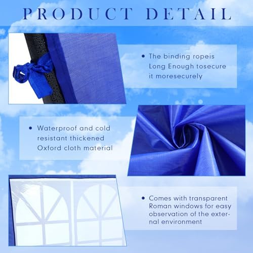 4 Pcs Sidewall for 10x10 Canopy Sidewall with Window Wall, Blue in Blue, alternate view 4