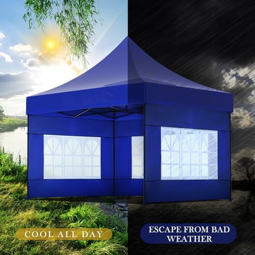 4 Pcs Sidewall for 10x10 Canopy Sidewall with Window Wall, Blue in Blue, alternate view 5