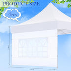 4 Pcs Sidewall for 10x10 Canopy Sidewall with Window Wall, White in White, alternate view 3