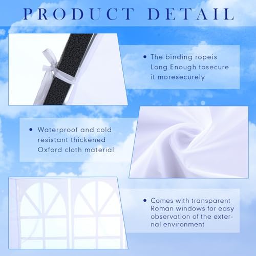 4 Pcs Sidewall for 10x10 Canopy Sidewall with Window Wall, White in White, alternate view 4