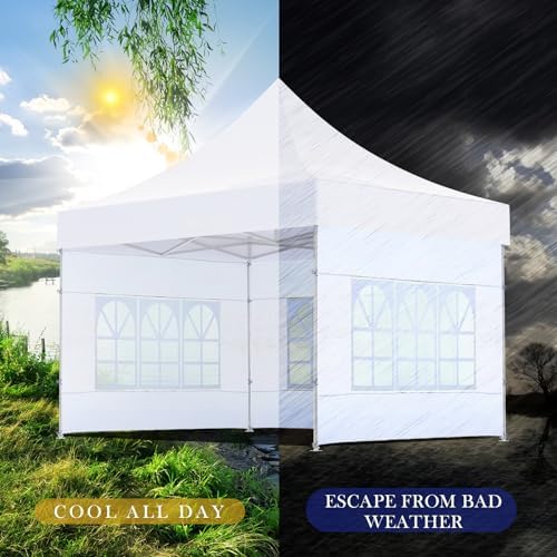 4 Pcs Sidewall for 10x10 Canopy Sidewall with Window Wall, White in White, alternate view 5