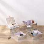 4 Pcs Silver Mirror Acrylic Display Risers, 4mm Thick Anti-Scratch Nesting Cube Stands, 6"-8" Wide Sturdy, alternate view 6