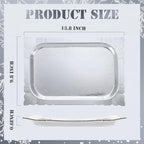 4 Pcs Silver Rectangle Serving Trays, Paper Cardboard Platters in Silver, alternate view 3