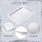 4 Pcs Silver Rectangle Serving Trays, Paper Cardboard Platters in Silver, alternate view 4