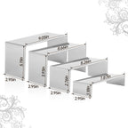 4 Pcs Silver Stainless Steel Display Risers, Display Stand for Display Cupcake Dessert Perfume Purse Handbag, alternate view