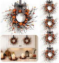 4 PCS Small Halloween Wreaths Halloween Kitchen Cabinet Bow Decor