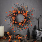 4 PCS Small Halloween Wreaths Halloween Kitchen Cabinet Bow Decor, alternate view 2