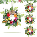 4 PCS Spring Lavender Tulips Hanging Wreaths for Kitchen Cabinets Artificial Small Floral Wreaths for Front Door