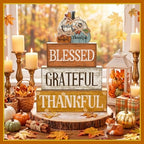 4 Pcs Stacked Pumpkin Block Signs, Fall Thanksgiving Decor, alternate view 5