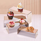 4 Pcs Stainless Steel Display Risers, Display Stand for Cupcake Dessert Perfume Purse Handbag Shoe and Funko, alternate view