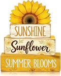 4 Pcs Sunflower Decor Faux Book Stack Blocks Farmhouse Tiered Tray Decor Summer Decorations for Home Kitchen