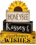 4 Pcs Sunflower Table Decor Farmhouse Summer Tiered Tray Decor