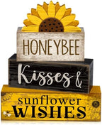 4 Pcs Sunflower Table Decor Farmhouse Summer Tiered Tray Decor