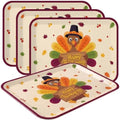 4 Pcs Thanksgiving Turkey Serving Trays, 16 x 11 in Plastic Serving Dishes in Multi Color