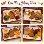 4 Pcs Thanksgiving Turkey Serving Trays, 16 x 11 in Plastic Serving Dishes in Multi Color, alternate view 6