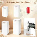 4 Pcs White Acrylic Buffet Risers, Large Rectangular Display Pedestal Stand in White, alternate view 2