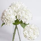 4 Pcs White Hydrangea Artificial Flowers Realistic Real Touch Latex Flower in 4 White, alternate view 5