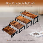 4 Pcs Wood Risers Display Stand, Solid Wood and Metal Cupcake Holder in Brown, alternate view 3