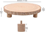 4 PCS Wood Slice with Legs, 11-13 Inch Rustic Wood Cake Stand, Ideal for Weddings Table Centerpieces, Parties, alternate view