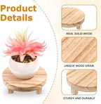 4 Pcs Wooden Risers Display Stands 5", 6", 7", 8", Brown in wood, alternate view 3