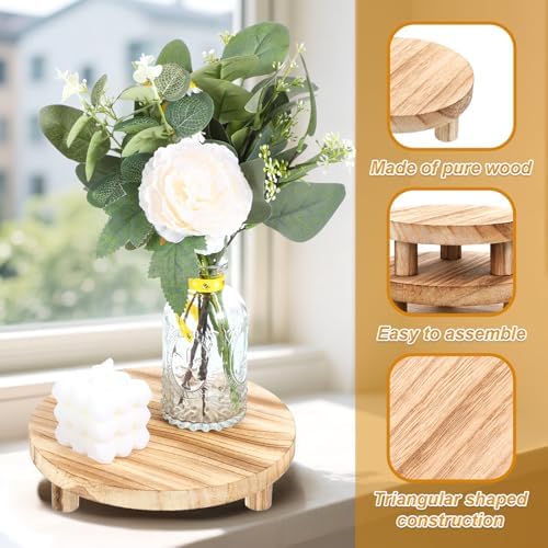 4 Pcs Wooden Risers Display Stands 5", 6", 7", 8", Brown in wood, alternate view 5